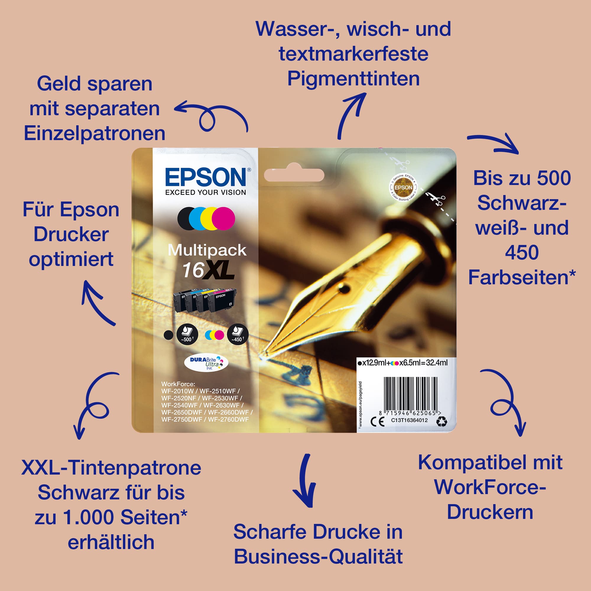 C13T16264012 Füller MultiPack Druckerpatrone