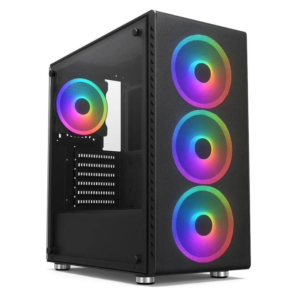 PC-Gehäuse 1st Cool ML-RAINBOW4-RGB-650 ATX RGB 4 Lüfter 650W Glas