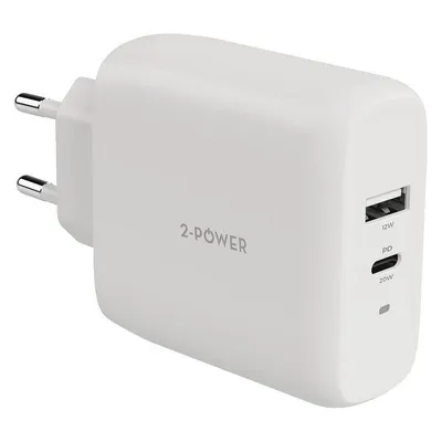 2-Power Wall Charger PD 20W USB-C & 12W USB-A