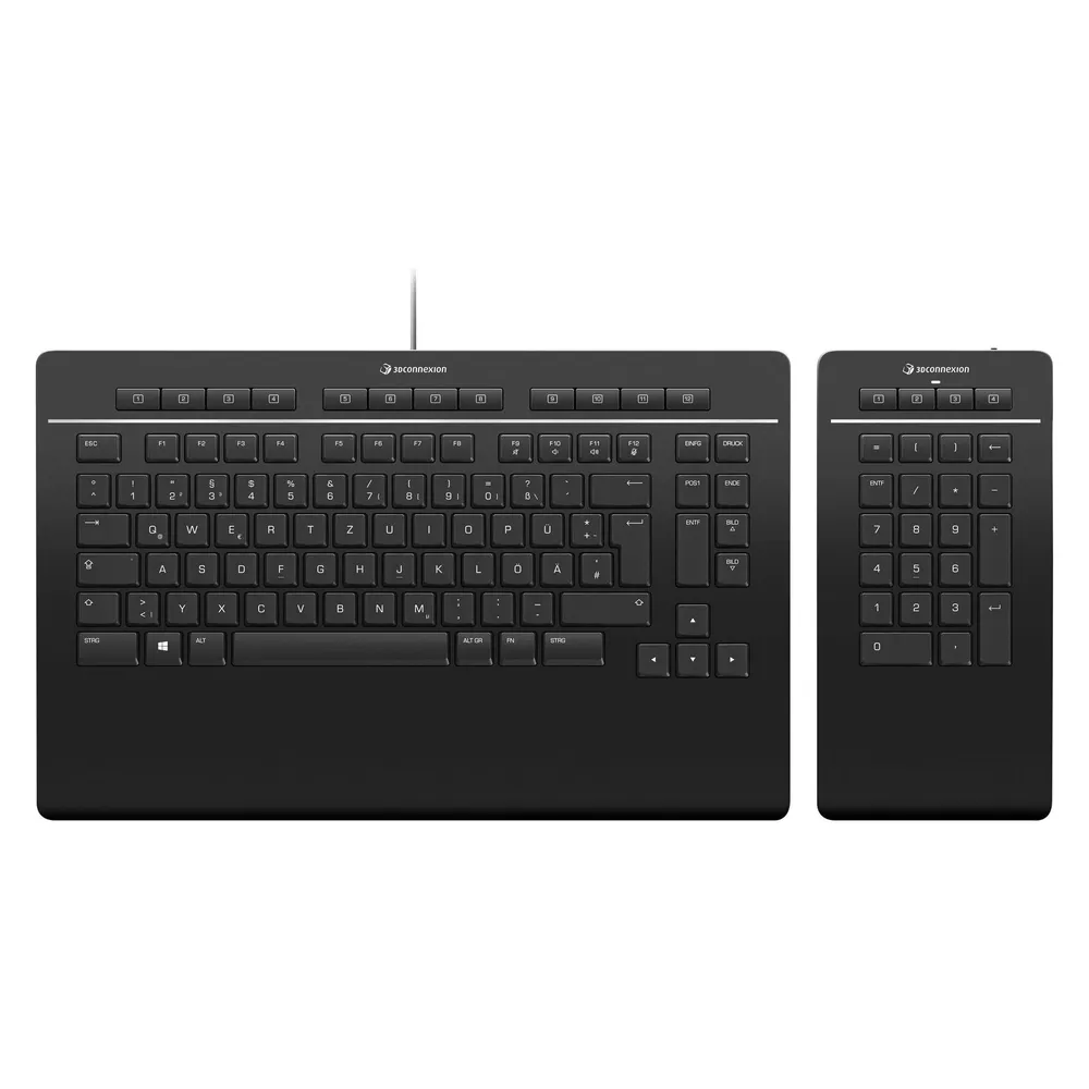 Teclado 3DCONNEXION Keyboard Pro mit Numpad Scherenschalter QWERTZ kabellos