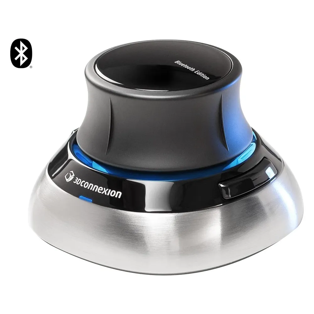 Maus 3Dconnexion SpaceMouse Wireless Bluetooth 6DoF Ambidextrous Schwarz Blau Silber