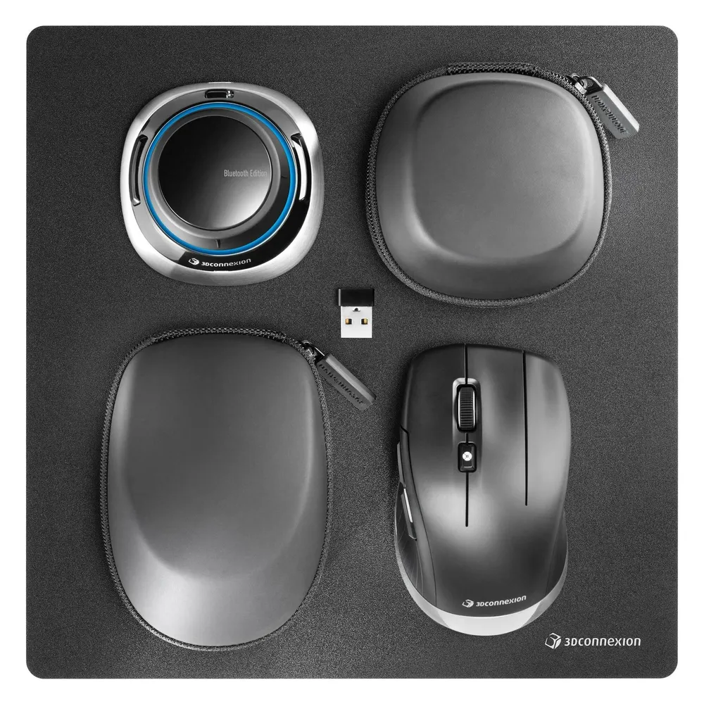 Maus 3DCONNEXION SpaceMouse Wireless Kit 2 RF Bluetooth Schwarz 7 Tasten