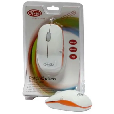 Maus 3free 3F-MCM101/WO USB Typ A 800 DPI Weiß Orange Mini