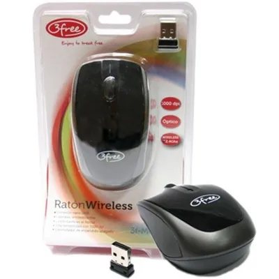 Ratón 3free 3F-MCW401 RF kabellos 1000 DPI Schwarz Ergonomisch