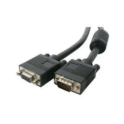 3Go abgeschirmtes VGA-Kabel mit Ferriten, männlich/weiblich, 10 m, Schwarz