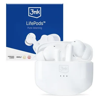 Kopfhörer 3MK LifePods kabellos Bluetooth 5.3 mit Geräuschunterdrückung ANC Weiß