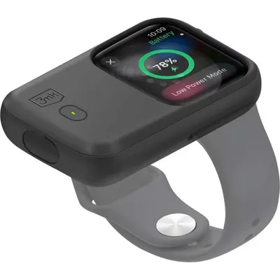 3MK Akkuhülle für Apple Watch 44mm/45mm Schwarz mit integrierter Ladung
