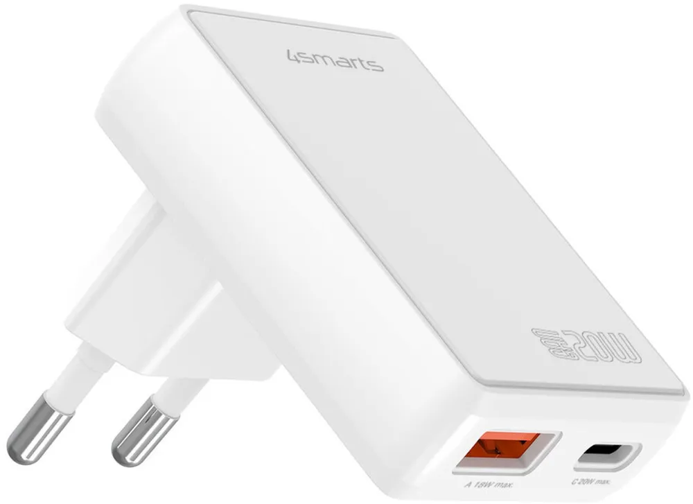 4smarts FlatPlug Duos 20W GaN 1C+1A Netzladegerät