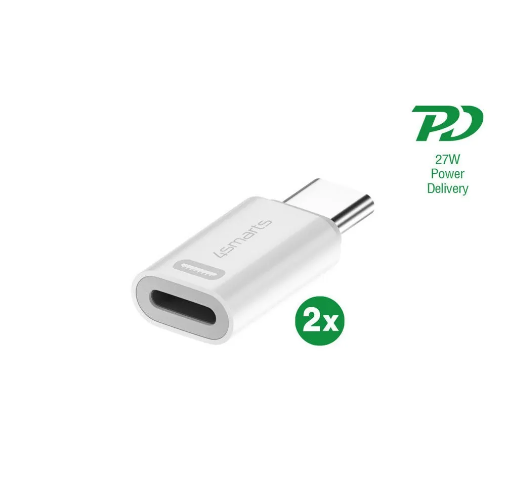 4smarts 4smarts Adapter Lightning auf USB-C PD 27W 2er Set Adapter