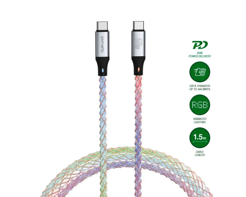 4smarts 4smarts USB-C Kabel RGBCord 60W 1