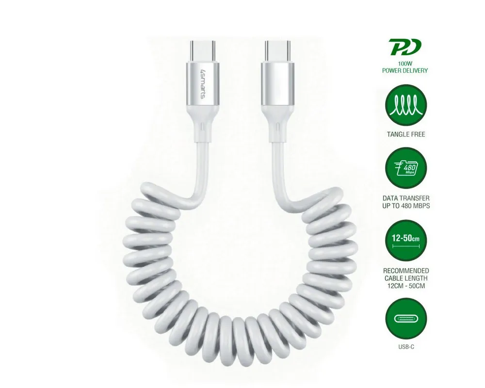 4smarts 4smarts USB-C Spiralkabel 100W
