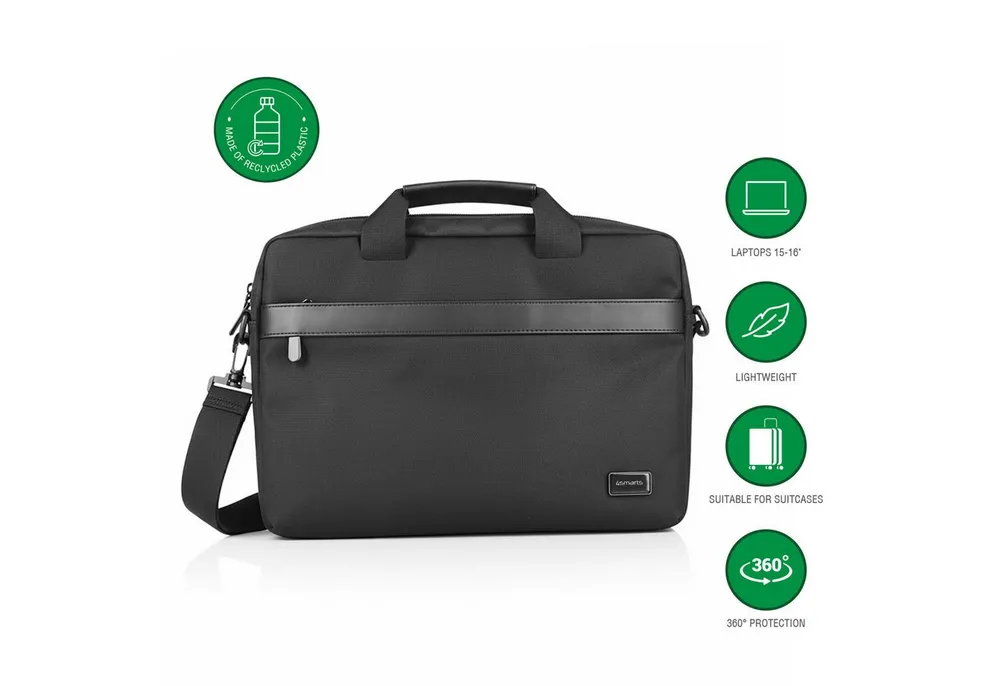 4smarts Laptoptasche 4smarts Laptop-Tasche Target Eco Slim 15–16” schwa
