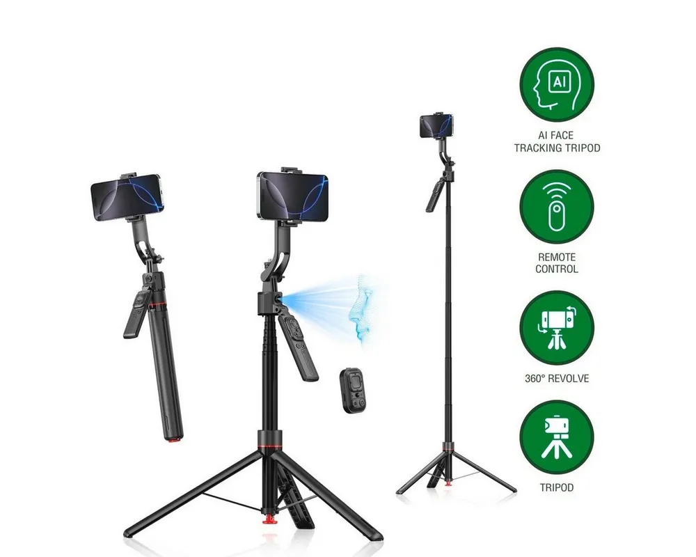 4smarts Smartphone-Halterung 4smarts 360 AI-Stativ mit Gesichtsverfolgung und F