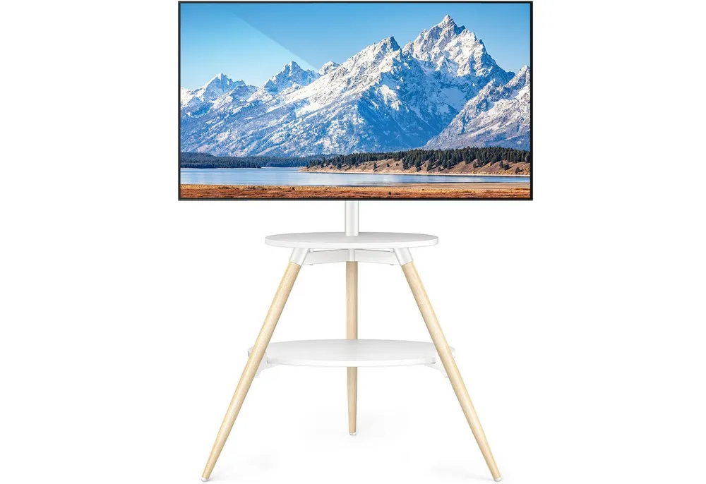 5Rcom TV-Ständer TV Staffelei mit 2 Regalen für 32-65 Zoll Fernseher, Fernsehständer, (bis 65 Zoll, 1-tlg., bis zu 40 kg TV Ständer Max VESA 400 x 400 mm)