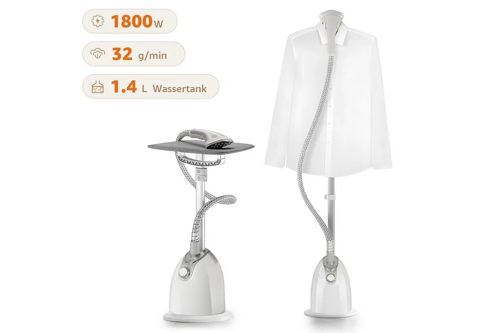 7MAGIC Dampfbügeleisen All-In-One Dampfglätter, 1800,00 W, Vertikale Dampfbügelstation 1,4L Tank, 32 g/Min.extra Dampfstoß