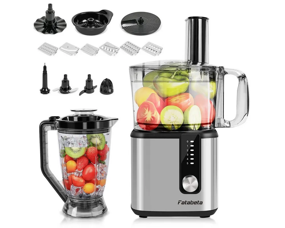 7MAGIC Küchenmaschine 9 in 1 Multifunktional Food Processor, Kompakt Küchenmaschine, 750 W, inkl. Zerkleinerer, 1,8L mixerbecher und weiteres Schneidzubehör