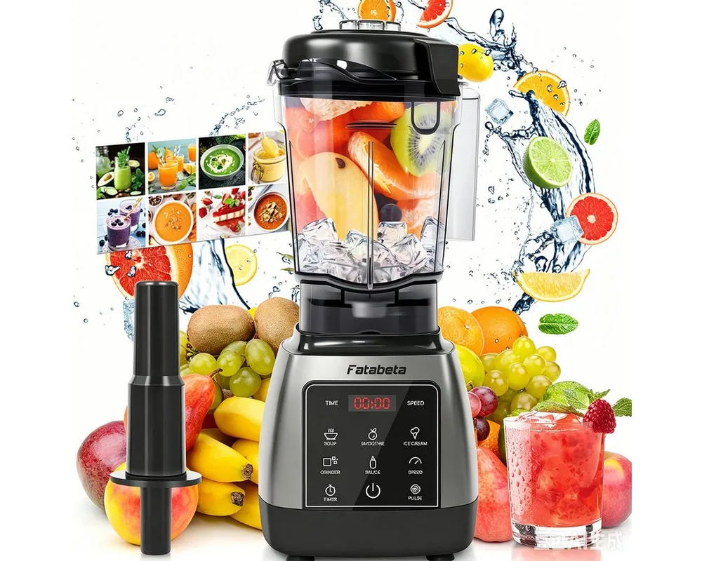 7MAGIC Standmixer Pulsfunktion, Timer, 5 intelligentes Programm Smoothie Maker, 2000 W, max. 28.000 U/min Hochleitungsmixer mit Touchpanel LED Display