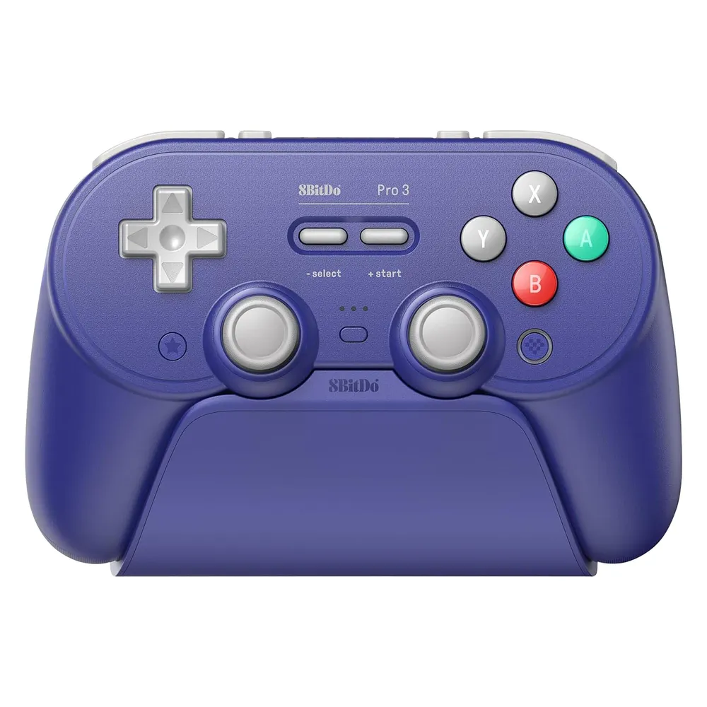 Gamepad 8BitDo Pro 3 Bluetooth Wireless Wired USB Type-C Lila