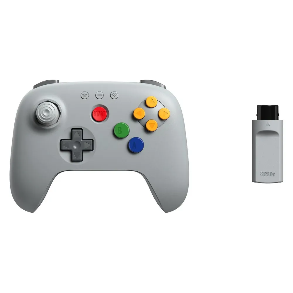 Controller 8BitDo 64 2.4G Wireless Grau fuer N64 Analogue 3D Windows