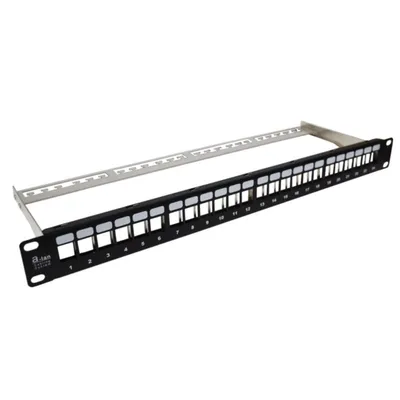 Patchpanel A-lan PK020 24 Ports Schwarz Stahl Rackmount 1U