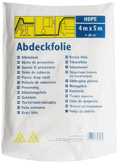 A.S. Création Schutzfolie Abdeckfolie transparente Staubschutzfolie, transparent, 4,00 m x 5,00 m