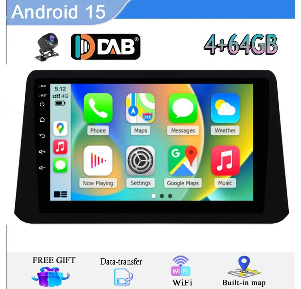 A-Sure Für Opel Mokka 2012-2016 / Buick Encore 2013-2016 Carplay RDS 4+64GB Autoradio (Digitalradio (DAB), Apple Carplay, FM, BT, Siri, Mirrorlink, Google play, Netflix, Youtube, Calendar, TikTok)