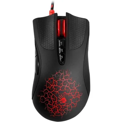Maus A4Tech BLOODY A90 USB 6200DPI Schwarz Rot RGB 8 Tasten Gaming