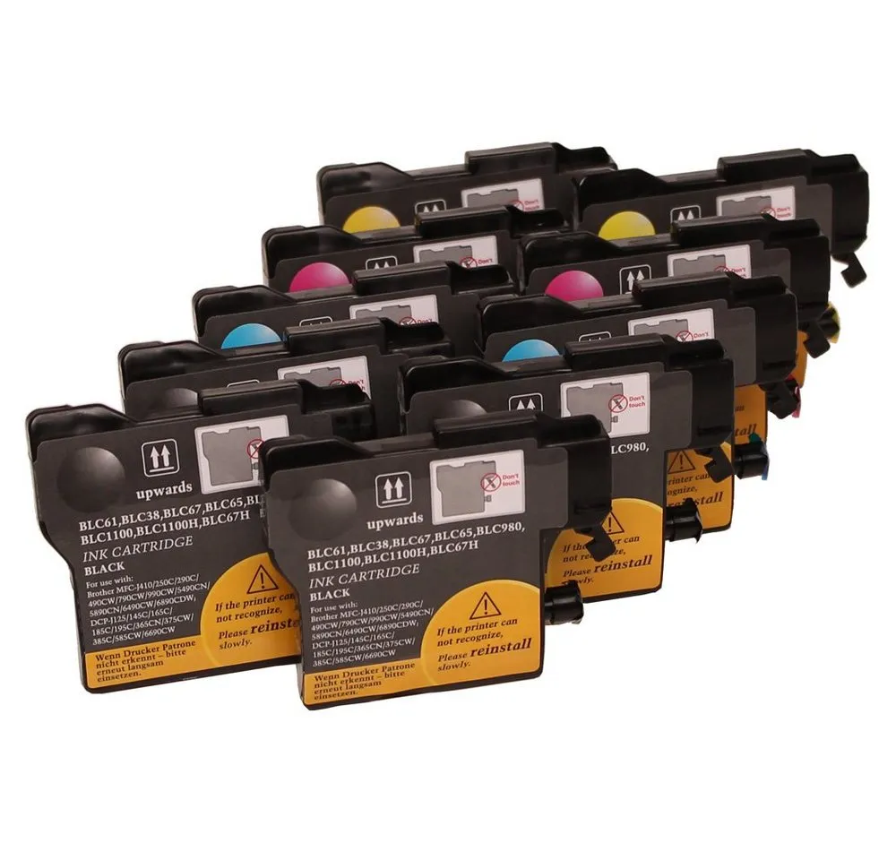 ABC Tintenpatrone (Kompatibles Set 10x Druckerpatrone für Brother LC-980 LC-985, P-190 DCP-195C DCP-197C DCP-365CN DCP-370 DCP-373CW DCP-375CW DCP-377C)