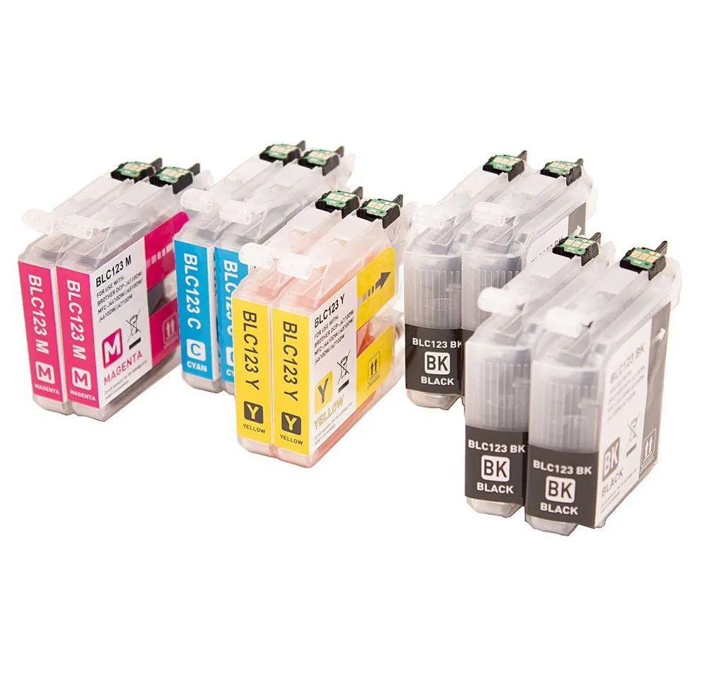 ABC Tintenpatrone (Kompatibles Set 10x Druckerpatrone für Brother LC-121 LC-123XL, 4110DW DCP-J4110W DCP-J552DW DCP-J752DW MFC-J245 MFC-J285DW MFC-J4310D)