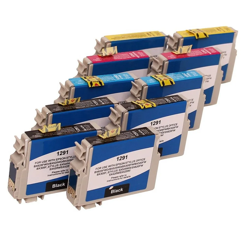 ABC Tintenpatrone (Kompatibles Set 10x Druckerpatrone für Epson Stylus B42WD BX305F, BX625FWD BX630FW BX630 Series BX635FWD BX925FWD BX935FWD SX230 SX235 S)