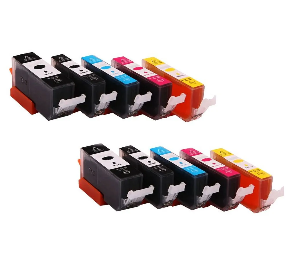 ABC Tintenpatrone (Kompatibles Set 10x Druckerpatrone für Canon PGI-520 CLI-521 Pixma, 700 MP540 MP550 MP560 MP620 MP630 MP640 MP640R MP980 MP990 MX860 MX870)