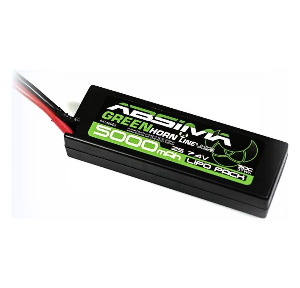 Absima 7.4 V 5000 mAh HardCase LiPo-Akku Greenhorn-Line 4140009 Akku
