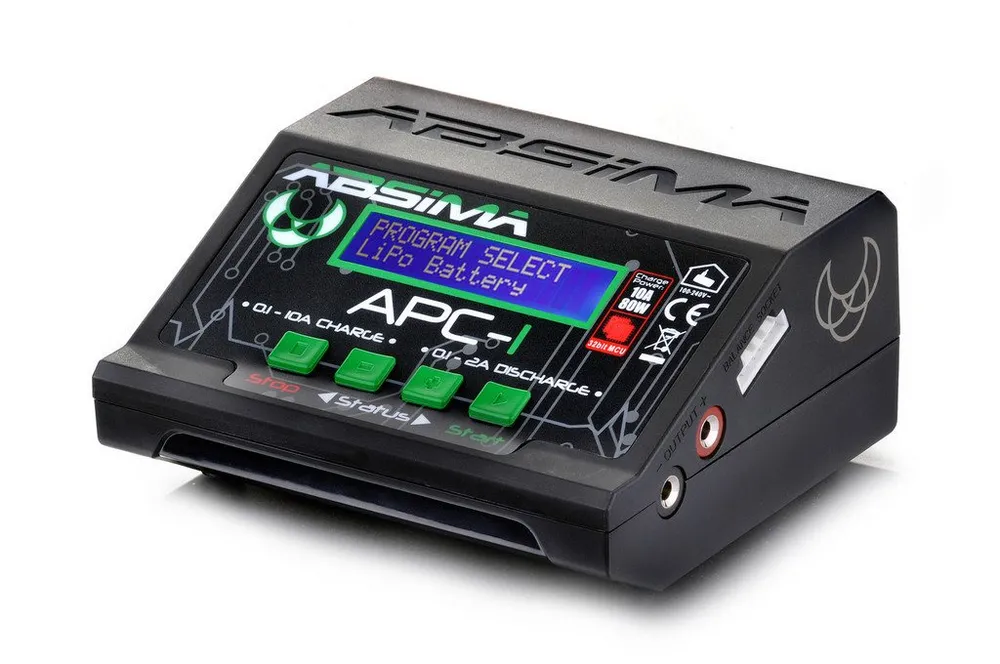 Absima APC-1 Modellbau-Ladegerät (mit 10A - 80 Watt für RC-Autos, RC-Boote, RC-Flugzeuge, mit Lithium-, NiMH- oder Blei-Akkus)