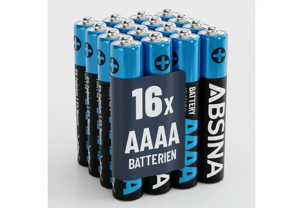 ABSINA 16x AAAA Batterien 1,5V Alkaline LR61, für Surface Pen, Tablet Stift Batterie, (1 St)
