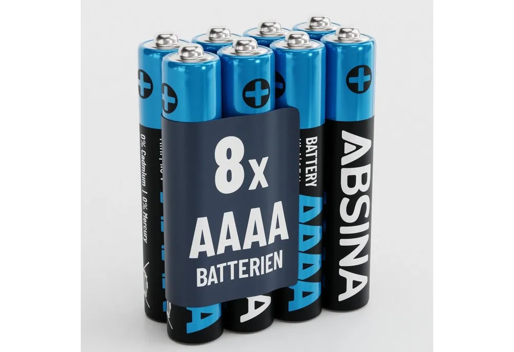 ABSINA 8x AAAA Batterien 1,5V Alkaline LR61, für Surface Pen, Tablet Stift Batterie, (1 St)