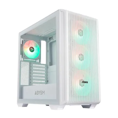 Abysm Gaming Danube Kamp BX300 Big Tower gehärtetes Glas USB-C weiß