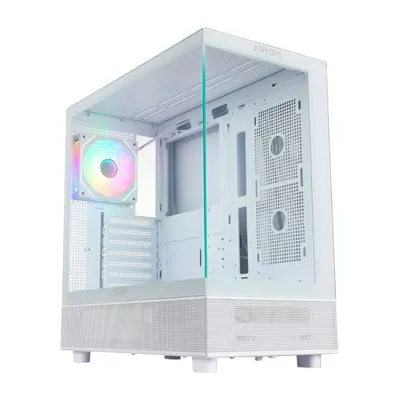 Abysm Gaming Danube Sava H400 Big Tower Dual gehärtetes Glas USB-C weiß