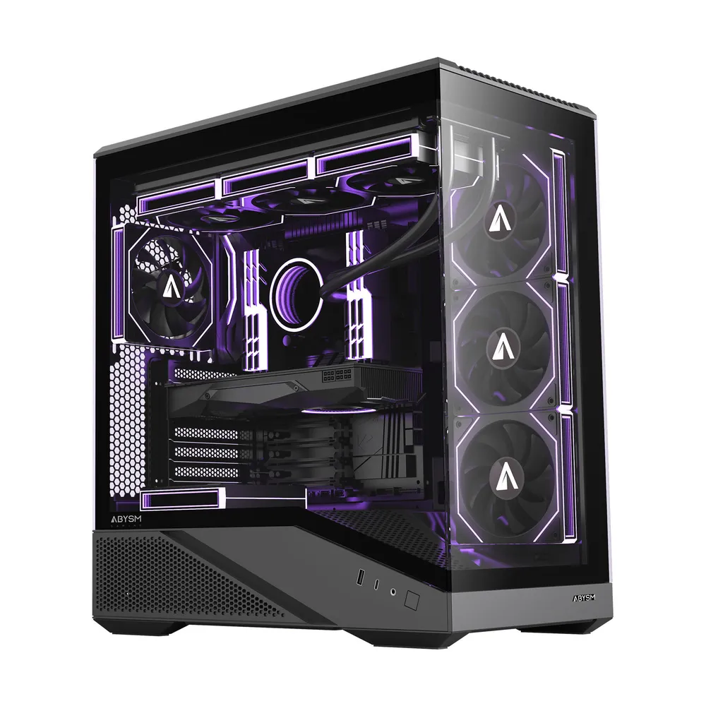 PC-Gehäuse Abysm Arian Frame A400 Black ATX ARGB Glas 4x 120 mm PWM