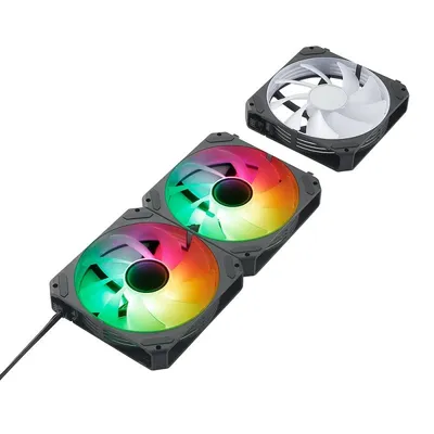 Abysm Arclight 2.0 ARGB-Lüfter 120 mm PWM mit seriellem Anschluss Schwarz 3er-Pack