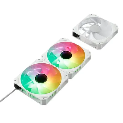 Abysm Arclight 2.0 ARGB-Lüfter 120 mm PWM mit serieller Verbindung, weiß, 3er-Pack