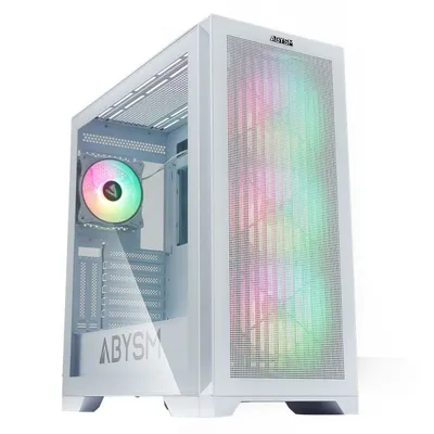 Abysm Gaming Danube Mura BX300 ARGB E-ATX gehärtetes Glas USB 3.2 weiß
