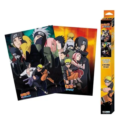 Poster ABYSTYLE ABYDCO726 Naruto Shippuden 2er-Set 170 g/m² Mehrfarbig