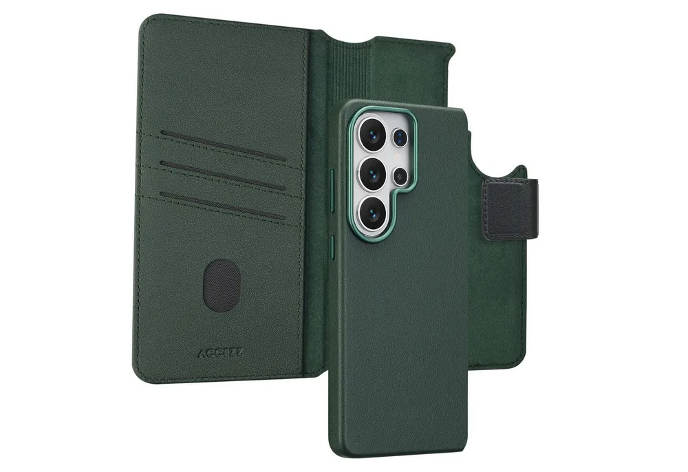 Accezz Smartphone-Mappe Accezz 2-in-1 Klapphülle aus Leder mit MagSafe Samsung Galaxy S26 Ultr