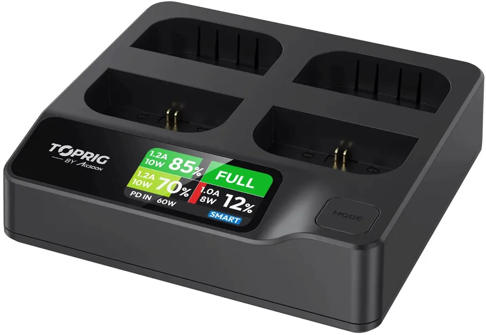 Accsoon Toprig 100W 4-Bay LP-E6 Fast Charger