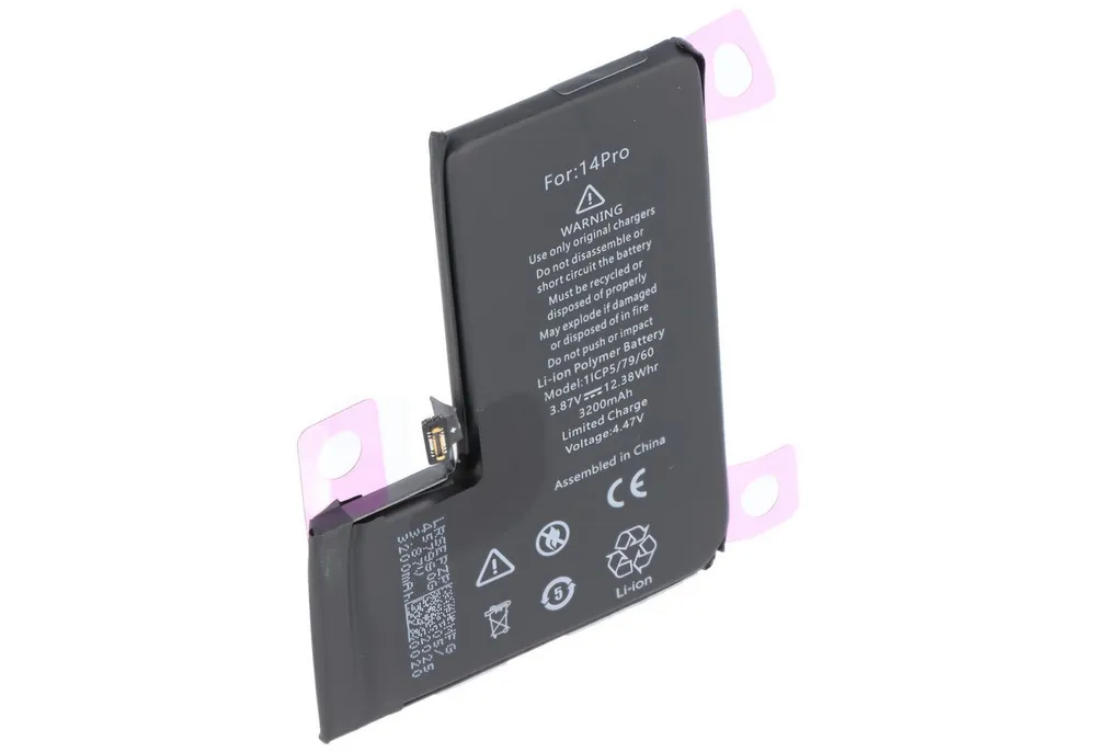 AccuCell Akku passend für Apple iPhone 14 Pro, Li-Polymer, 3,87V, 3200mAh, 12, Akku 3200 mAh (3,9 V)