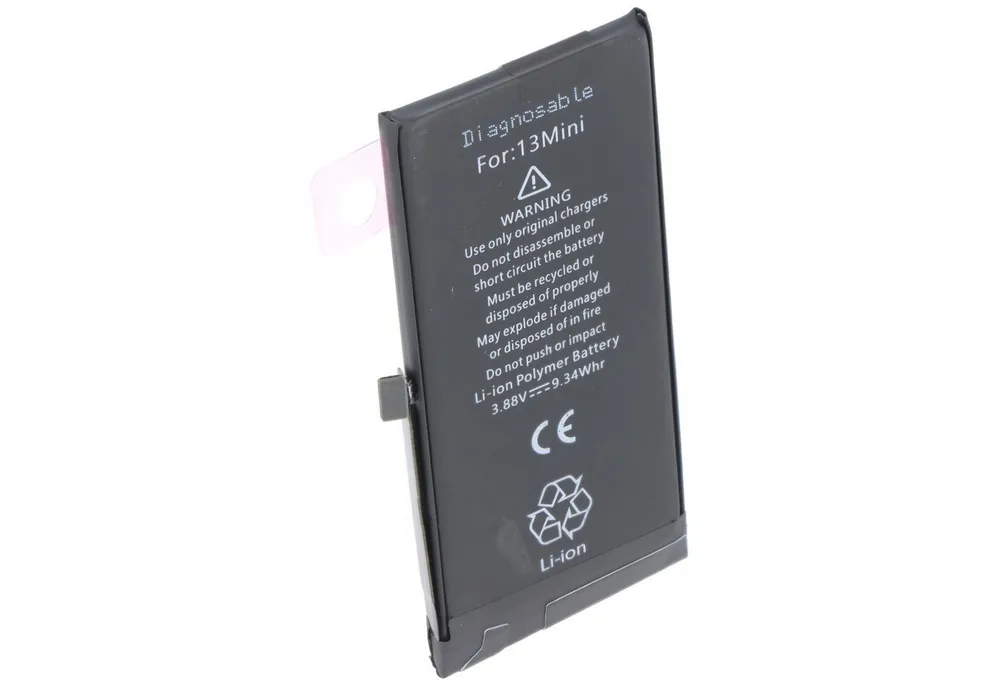 AccuCell Akku passend für Apple iPhone 13 Mini, diagnostizierbar, Li-Polymer, Akku 2406 mAh (3,9 V)