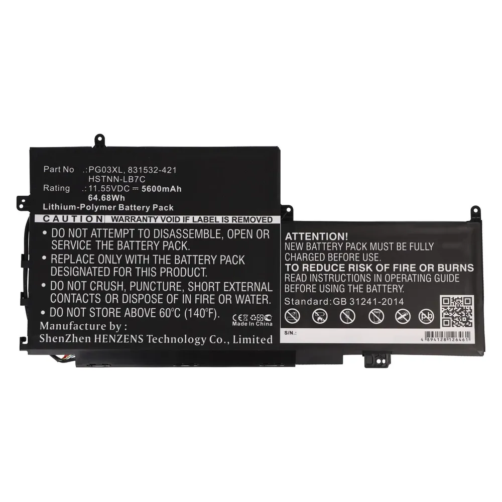 AccuCell Akku passend für HP Spectre X360, HSTNN-LB7C, PG03XL, 11,55V, 5600mAh
