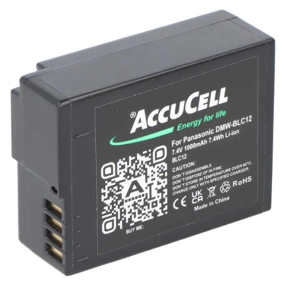 AccuCell Akku passend für Panasonic DMW-BLC12, DMW-BLC12E, DMC-GH2