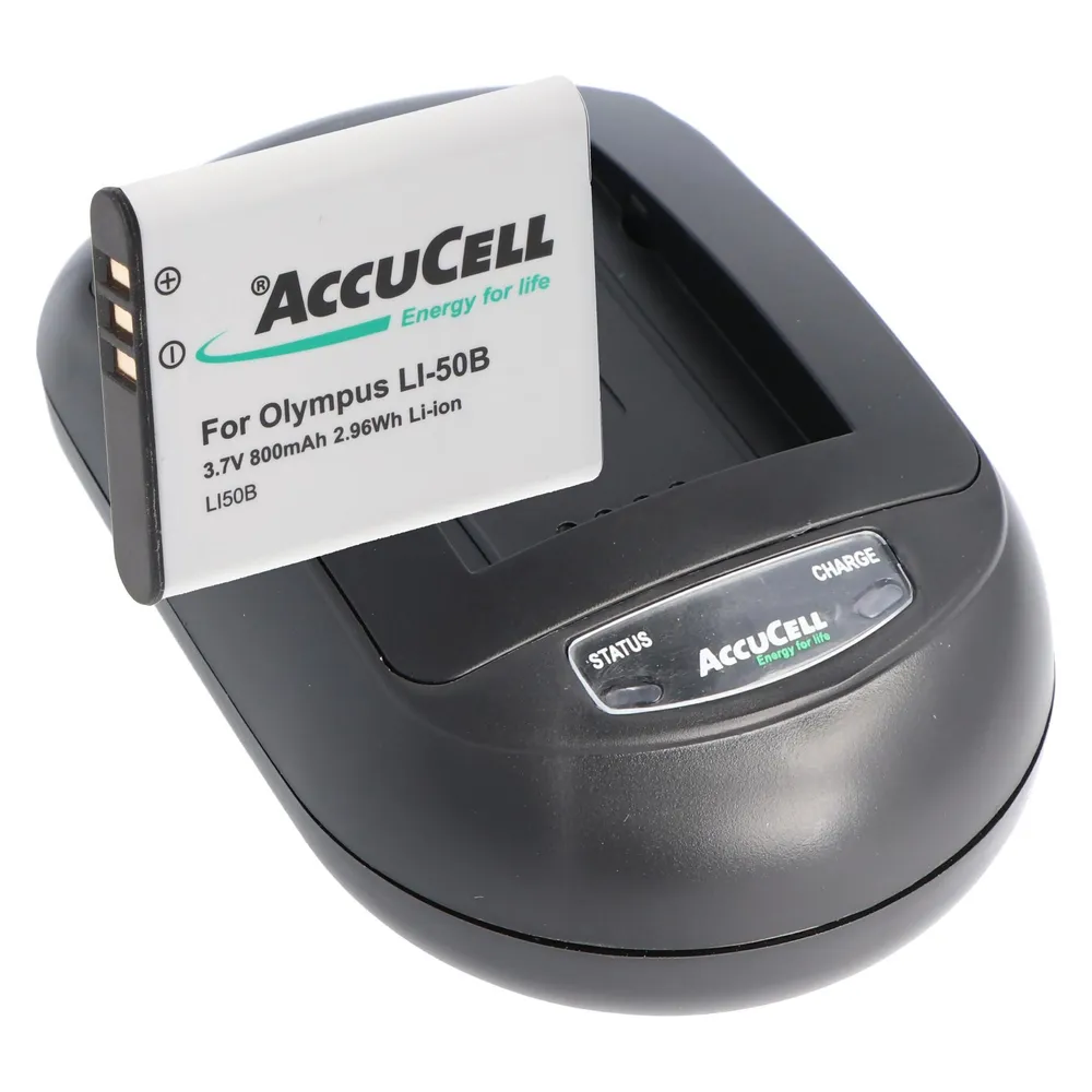 AccuCell VW-VBX090 Akku und Ladegerät im Set von