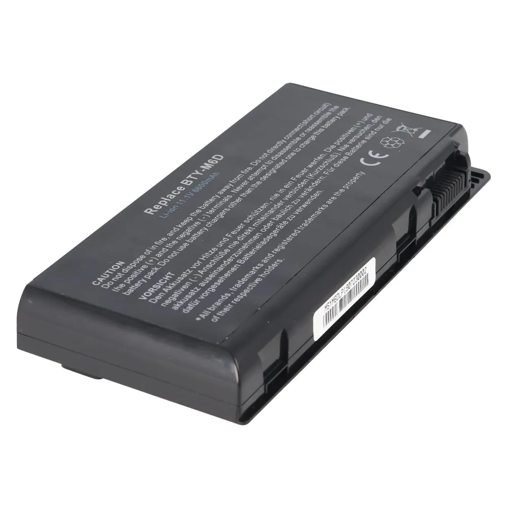 AccuCell Akku passend für MSI GT660, Li-Ion, 11,1V, 6600mAh, 73,3Wh, black